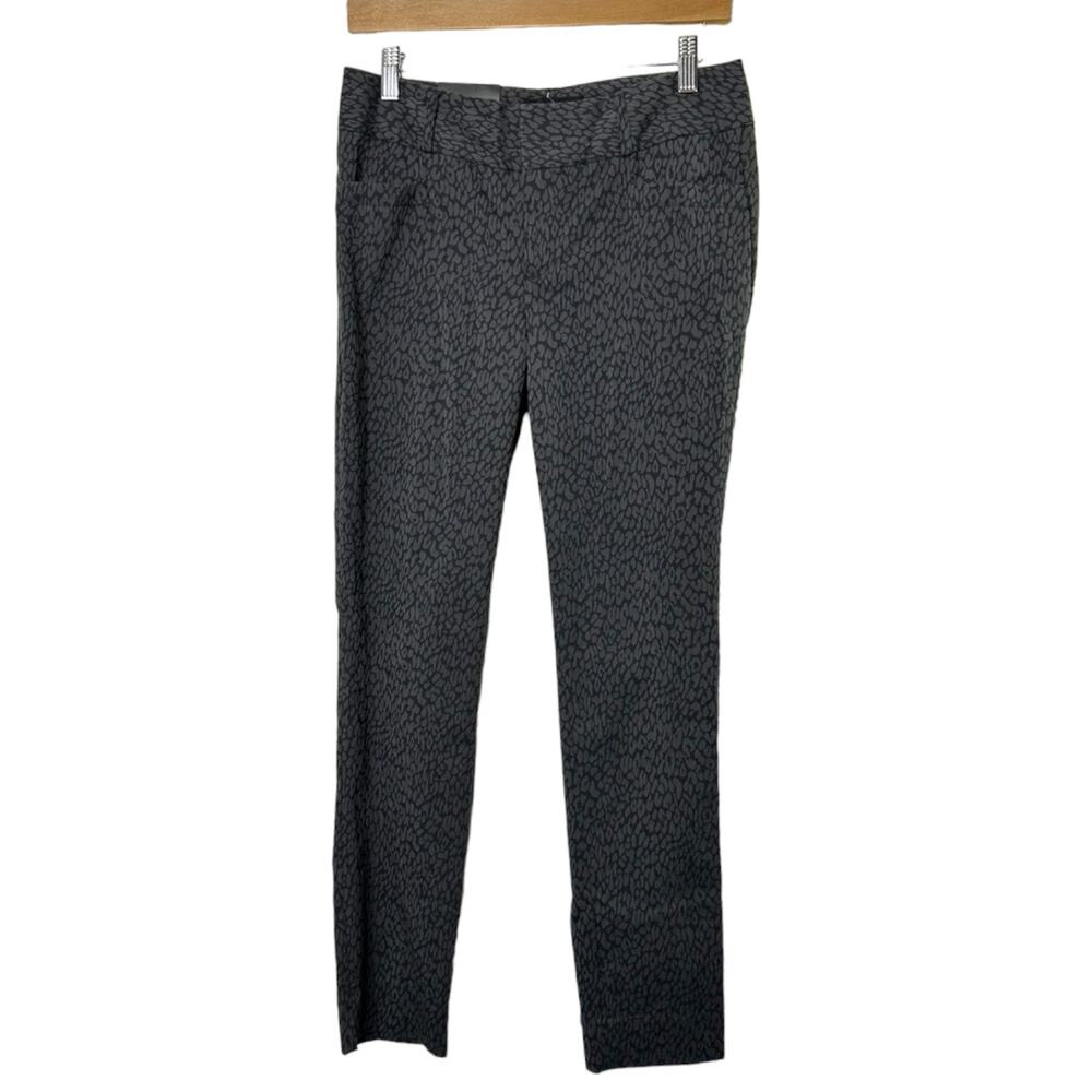 Banana Republic Jackson Fit Slim Ankle Black & Gray Animal Print Pants Sz 2 NEW